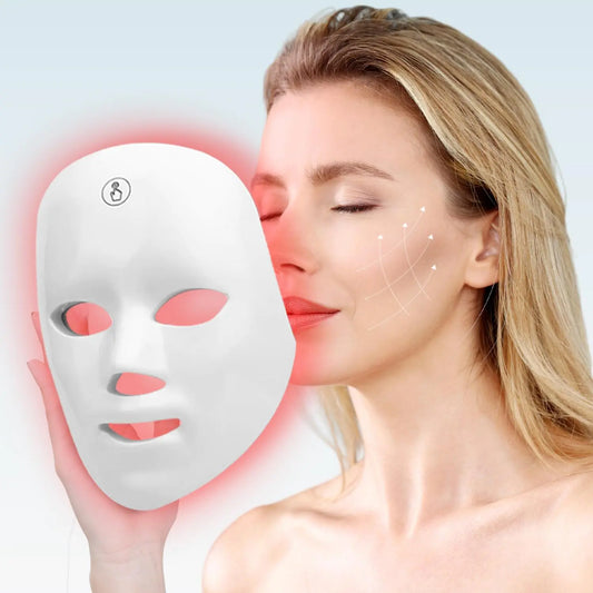 MOLAMOYA Led Light Therapy Mask 7 Color Led Face Mask Light Therapy Face Light therapy Device Red Light Therapy Adapt All Skin Diminish Spots Remove Wrinkles Red light face mask